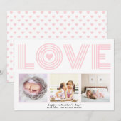 Blush modern LOVE Valentijnsdag hartfoto Ho Feestdagenkaart (Voorkant / Achterkant)
