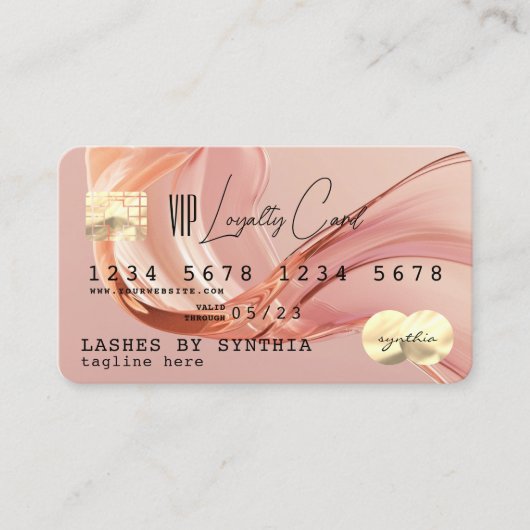 Blush Modern Loyalty Kaart Credit Kaart Stijl Visitekaartje (Voorkant)