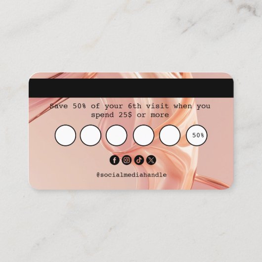 Blush Modern Loyalty Kaart Credit Kaart Stijl Visitekaartje (Achterkant)