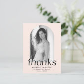 Blush Modern Minimalist Photo Afstuderen Dank u Briefkaart (Staand voorkant)
