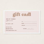 Blush | Modern Minimalistisch Cadeaubon Visitekaartje (Achterkant)