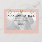 Blush Modern Photo Gold Hearts Accommodaties Informatiekaartje (Voorkant)