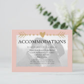 Blush Modern Photo Gold Hearts Accommodaties Informatiekaartje (Staand voorkant)