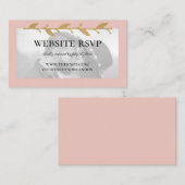 Blush Modern Photo Gold Leaves Website RSVP Informatiekaartje (Voorkant / Achterkant)