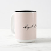 Blush Modern Script Koppel Namen Tweekleurige Koffiemok (Voorkant links)