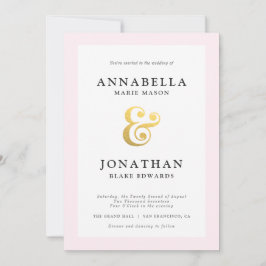 Blush Modern Wedding Invitation Kaart