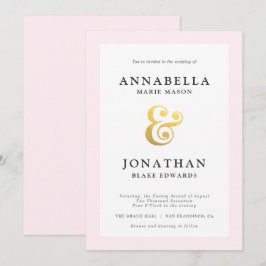 Blush Modern Wedding Invitation Kaart