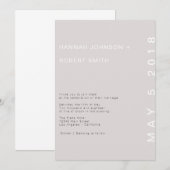 Blush Modern Wedding Invitation Kaart (Voorkant / Achterkant)