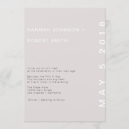 Blush Modern Wedding Invitation Kaart