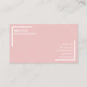 Blush Moderne, eenvoudige minimalistische professi Visitekaartje (Achterkant)