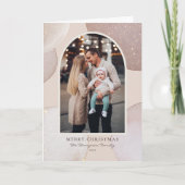 Blush Moderne glitter-vormen Foto Merry Kerstmis Kaart (Voorkant)