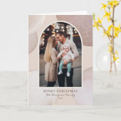 Blush Moderne glitter-vormen Foto Merry Kerstmis Kaart (Gele Bloem)