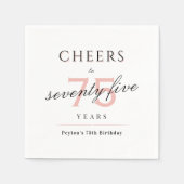 Blush moderne klasjes tot 75 jaar servet (Voorkant)