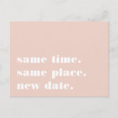 Blush | Moderne uitstel aankondiging trouwdag (Voorkant)