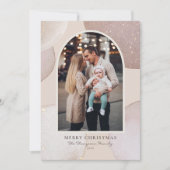 Blush Moderne vormgeving met kerstmis Feestdagenkaart (Voorkant)