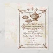  Blush Moederdag Brunch Tea Party Kaart (Voorkant / Achterkant)
