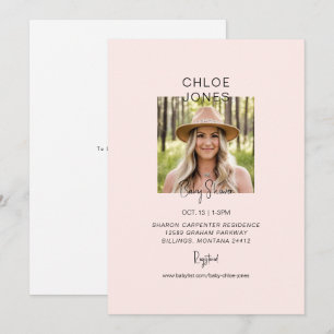 Blush Mom-to-be Foto Baby shower Kaart