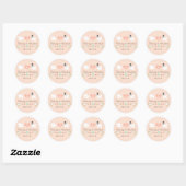 BLUSH MONOGRAM DUIF TORTELDUIFJES BRUILOFT RONDE STICKER (Vel)