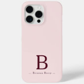 Blush Monogram Elegant Case-Mate iPhone Case (Achterkant)