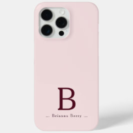 Blush Monogram Elegant iPhone 15 Pro Max Hoesje