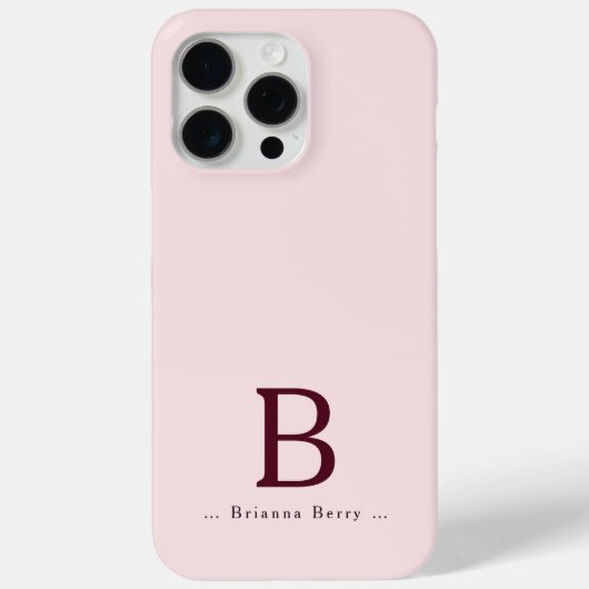 Blush Monogram Elegant Case-Mate iPhone Case (Achterkant)