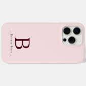 Blush Monogram Elegant Case-Mate iPhone Case (Achterkant (horizontaal))
