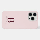 Blush Monogram Elegant iPhone Hoesje (Achterkant horizontaal)