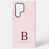 Blush Monogram Elegant Samsung Galaxy Hoesje (Achterkant)