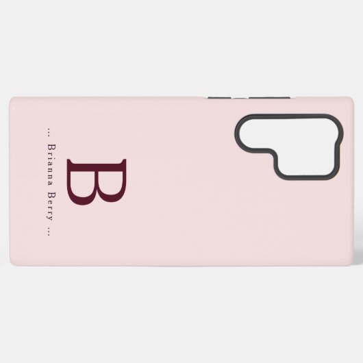 Blush Monogram Elegant Samsung Galaxy Hoesje (Achterkant horizontaal)