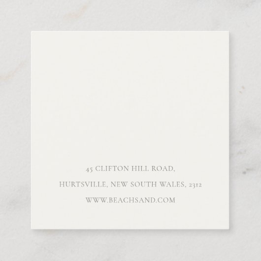 Blush Monogram Floral Crown Crest Order Dank u Vierkante Visitekaartje (Achterkant)