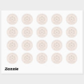 Blush Monogram Floral Crown Crest Order Hartelijk  Ronde Sticker (Vel)