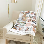 Blush Monogram fotocollage Fleece Deken