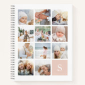 Blush Monogram fotocollage Notitieboek (Voorkant)