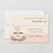 Blush Monogram Hart Koffie Bruiloft RSVP Kaarten Kaartje (Achterkant)