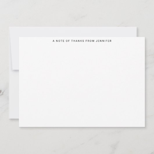 Blush Monogram Initialen Dank u Flat Note Kaart (Achterkant)