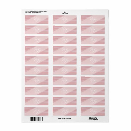 Blush monogram labels (Full Sheet)