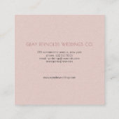 Blush Monogram Waterverf Bloemen Wedding Planner Vierkante Visitekaartje (Achterkant)