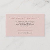 Blush Monogram Waterverf Bloemen Wedding Planner Visitekaartje (Achterkant)