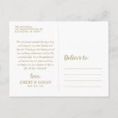 Blush Monogram Weddenschap Foto Collage Bedankt Briefkaart (Achterkant)