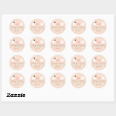 BLUSH MONOGRAMMED DUIF TORTELDUIFJES BRUILOFT RONDE STICKER (Vel)