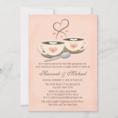 Blush Monogrammed Koffie Cup Hart Koppels Douche Kaart (Voorkant)