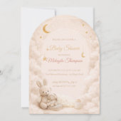 Blush Moon Bunny Uitnodiging (Voorkant)
