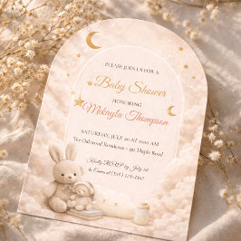 Blush Moon Bunny Uitnodiging
