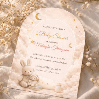 Blush Moon Bunny Uitnodiging
