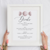 Blush Moon. Celestial Wedding Bar Drinken Menu Sig Poster