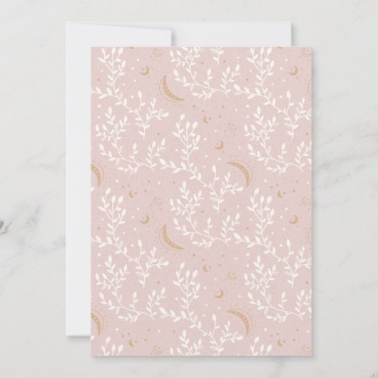 Blush Moon Stars Celestial Bachelorette Kaart (Achterkant)