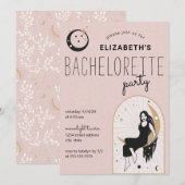 Blush Moon Stars Celestial Bachelorette Kaart (Voorkant / Achterkant)