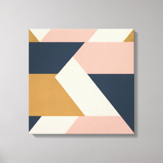 Blush & Mosterd Boog Blokken – Moderne Geometrisch Canvas Afdruk