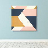Blush & Mosterd Boog Blokken – Moderne Geometrisch Canvas Afdruk (Insitu (Houten vloer))