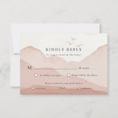 Blush Mountain Range Landscape RSVP Respons Kaart (Voorkant)